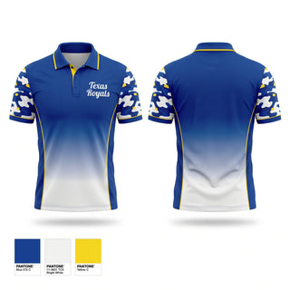 Short Sleeve Performance Polo, Texas Royals, Baseball, Teamtime, Team time, sublimation, custom sports apparel, team uniforms, spirit wear, spiritwear, sports uniforms, custom shirts, team store, custom team store, fundraiser sports, apparel fundraiser