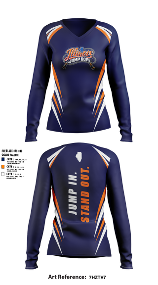 Illinois Jump Rope 66812681 Women's Long Sleeve V-neck Shirt - 5