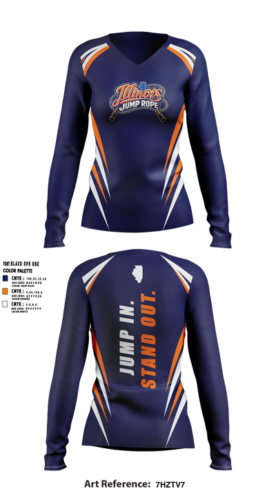 Illinois Jump Rope 66812681 Women's Long Sleeve V-neck Shirt - 5