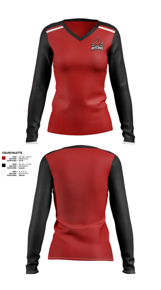 Womens Long Sleeve Vneck Shirt, DownEast Outlaws, Baseball, Teamtime, Team time, sublimation, custom sports apparel, team uniforms, spirit wear, spiritwear, sports uniforms, custom shirts, team store, custom team store, fundraiser sports, apparel fundraiser