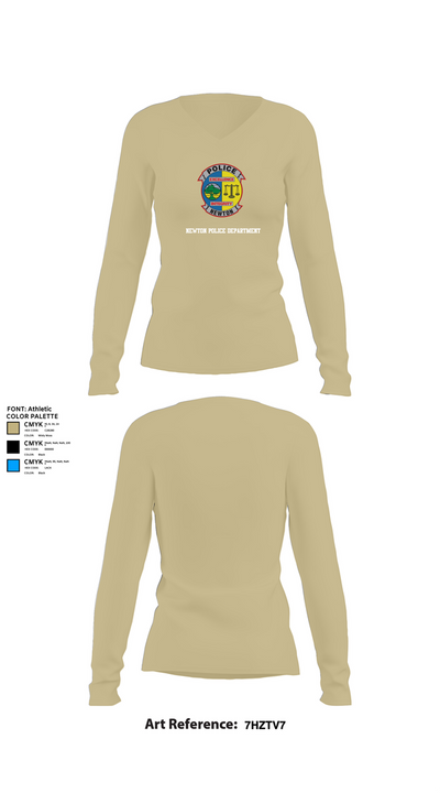 Newton Police Department 7766110 Women's Long Sleeve V-neck Shirt - 78