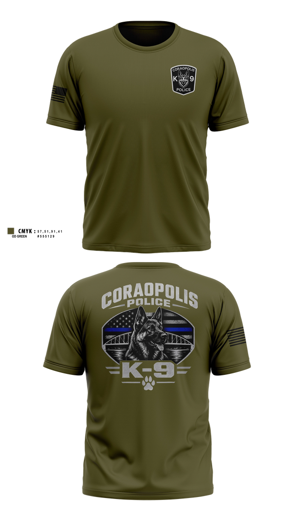 Coraopolis Police K9 Unit Short Sleeve Performance Shirt - 11