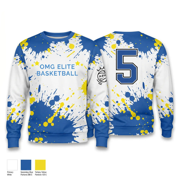 Crew Neck Sweatshirt, OMG ELITE, Men's Basketball, Teamtime, Team time, sublimation, custom sports apparel, team uniforms, spirit wear, spiritwear, sports uniforms, custom shirts, team store, custom team store, fundraiser sports, apparel fundraiser