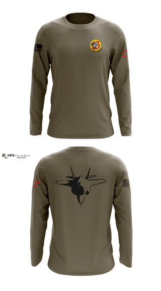 Long Sleeve Performance Shirt, 13th Fighter Squadron, Air Force, Teamtime, Team time, sublimation, custom sports apparel, team uniforms, spirit wear, spiritwear, sports uniforms, custom shirts, team store, custom team store, fundraiser sports, apparel fundraiser