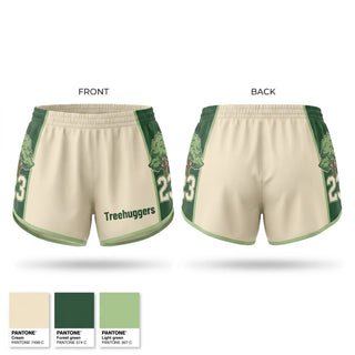 Womens Shorts, Treehuggers, Men's Basketball, Teamtime, Team time, sublimation, custom sports apparel, team uniforms, spirit wear, spiritwear, sports uniforms, custom shirts, team store, custom team store, fundraiser sports, apparel fundraiser