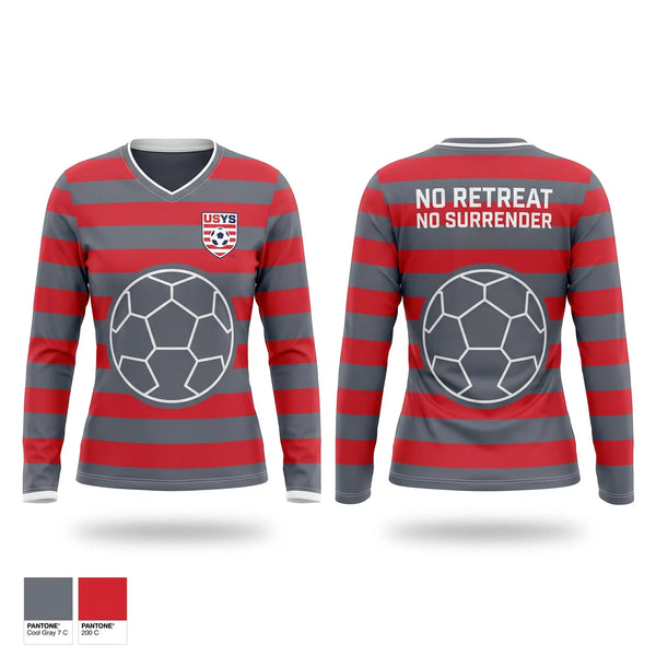 Womens Long Sleeve Vneck Shirt, Patriots United FC, Men's Soccer, Teamtime, Team time, sublimation, custom sports apparel, team uniforms, spirit wear, spiritwear, sports uniforms, custom shirts, team store, custom team store, fundraiser sports, apparel fundraiser