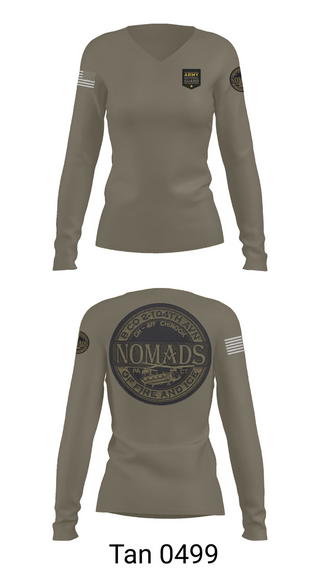 Womens Long Sleeve Vneck Shirt, E CO 169 AVN, National Guard, Teamtime, Team time, sublimation, custom sports apparel, team uniforms, spirit wear, spiritwear, sports uniforms, custom shirts, team store, custom team store, fundraiser sports, apparel fundraiser