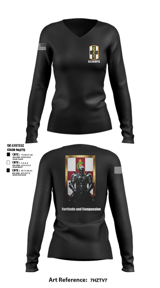 CLINOPS_1MEDBDE 28269446 Women's Long Sleeve V-neck Shirt - 21