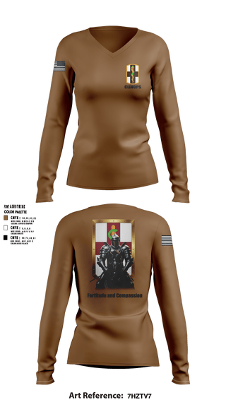 CLINOPS_1MEDBDE 28269446 Women's Long Sleeve V-neck Shirt - 23