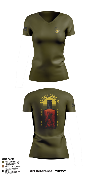 GWU NROTC 21201233 Women's Short Sleeve V-neck Shirt - 1