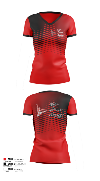 Vault Dance Company Women's Short Sleeve V-neck Shirt - 100
