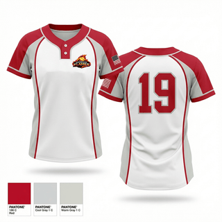 Two Button Softball Jersey, Georgia Flames, Softball, Teamtime, Team time, sublimation, custom sports apparel, team uniforms, spirit wear, spiritwear, sports uniforms, custom shirts, team store, custom team store, fundraiser sports, apparel fundraiser