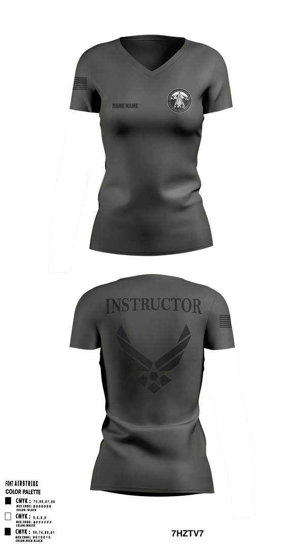 Cadet Wing- USAFA 88686849 Women's Short Sleeve V-neck Shirt - 6
