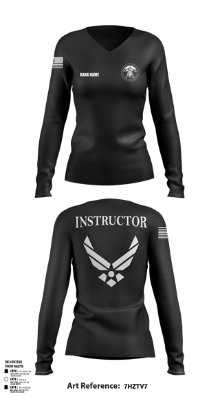 Cadet Wing- USAFA 88686849 Women's Long Sleeve V-neck Shirt - 5