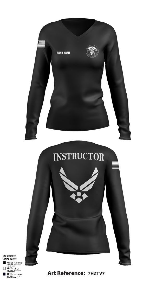 Cadet Wing- USAFA 88686849 Women's Long Sleeve V-neck Shirt - 5