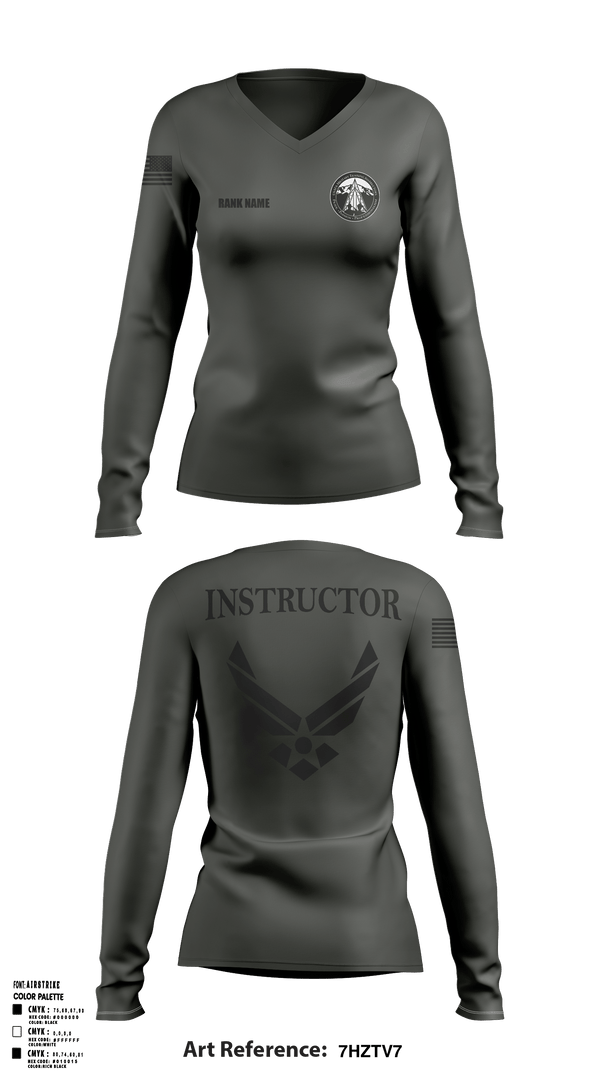 Cadet Wing- USAFA 88686849 Women's Long Sleeve V-neck Shirt - 6