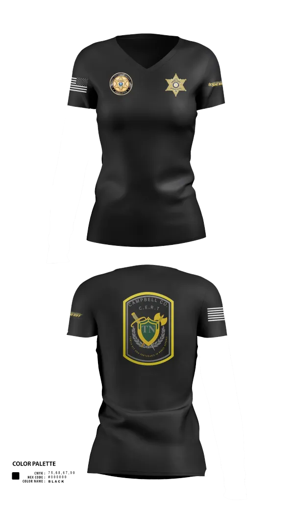 Womens Short Sleeve Vneck Shirt, C.C.S.O. CERT, , Teamtime, Team time, sublimation, custom sports apparel, team uniforms, spirit wear, spiritwear, sports uniforms, custom shirts, team store, custom team store, fundraiser sports, apparel fundraiser