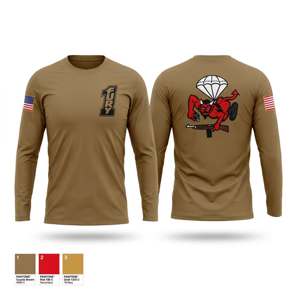 Long Sleeve Performance Shirt, BATTLE COMPANY 1-508PIR, Army, Teamtime, Team time, sublimation, custom sports apparel, team uniforms, spirit wear, spiritwear, sports uniforms, custom shirts, team store, custom team store, fundraiser sports, apparel fundraiser