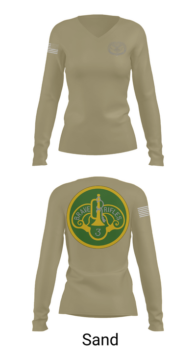 3d Cavalry Regiment 44657863 Women's Long Sleeve V-neck Shirt - 97