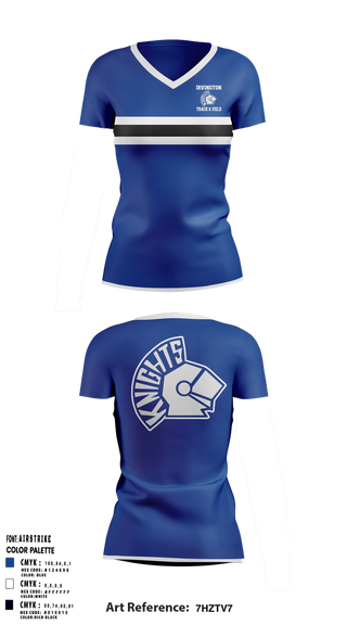 Womens Short Sleeve Vneck Shirt, Irvington knights Elite Track Club, Track & Field, Teamtime, Team time, sublimation, custom sports apparel, team uniforms, spirit wear, spiritwear, sports uniforms, custom shirts, team store, custom team store, fundraiser sports, apparel fundraiser