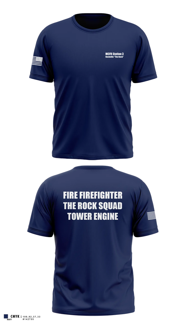 MCFR Station 3 Rockville "The Rock" 72137977 Old School Cotton Feel Shirt - 1