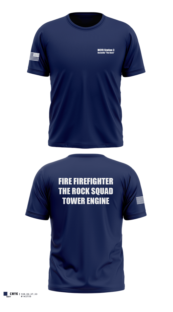 MCFR Station 3 Rockville "The Rock" 72137977 Short Sleeve Performance Shirt -1
