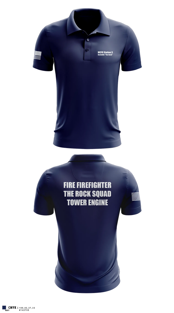 MCFR Station 3 Rockville "The Rock" 72137977 Short Sleeve Performance Polo - 1