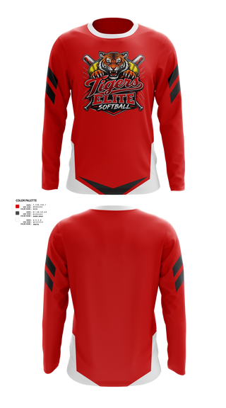 Long Sleeve Performance Shirt, Tigers Elite Softball, Softball, Teamtime, Team time, sublimation, custom sports apparel, team uniforms, spirit wear, spiritwear, sports uniforms, custom shirts, team store, custom team store, fundraiser sports, apparel fundraiser