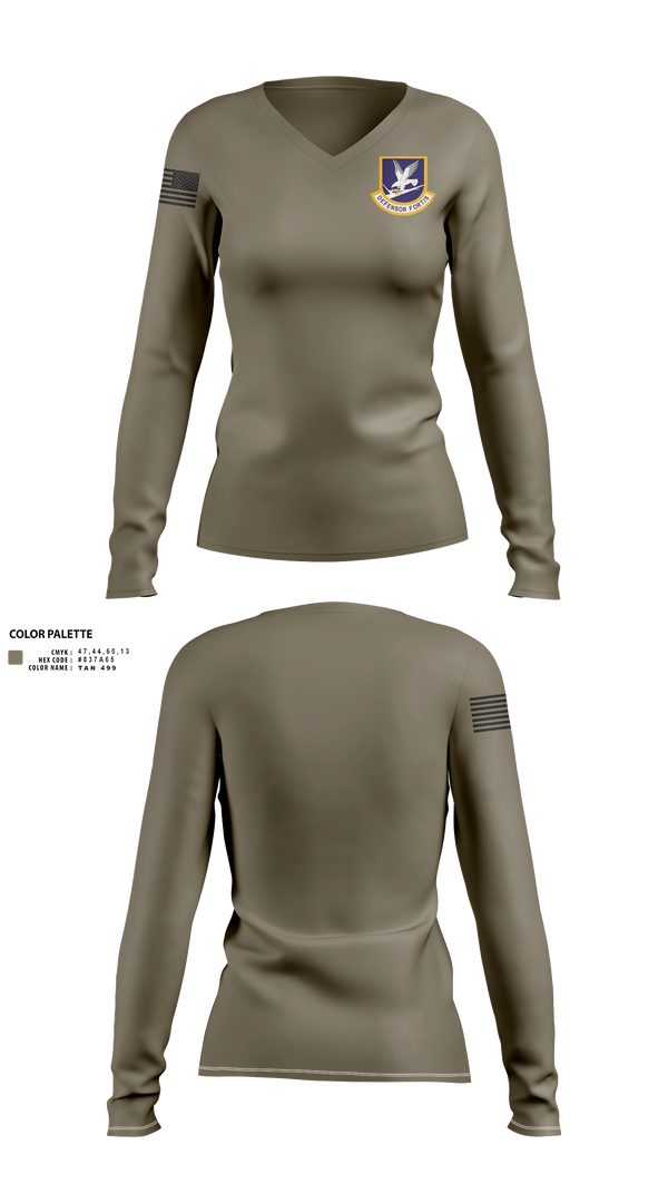 Womens Long Sleeve Vneck Shirt, Security Forces, Air Force, Teamtime, Team time, sublimation, custom sports apparel, team uniforms, spirit wear, spiritwear, sports uniforms, custom shirts, team store, custom team store, fundraiser sports, apparel fundraiser