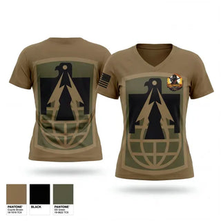 Womens Short Sleeve Vneck Shirt, HHC 11th CSB, Army, Teamtime, Team time, sublimation, custom sports apparel, team uniforms, spirit wear, spiritwear, sports uniforms, custom shirts, team store, custom team store, fundraiser sports, apparel fundraiser