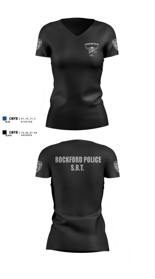 Rockford Police S.R.T. 53672195 Women's Short Sleeve V-neck Shirt - 6