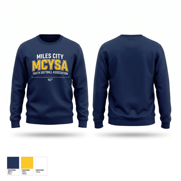 Crew Neck Sweatshirt, Miles City Youth Softball, Softball, Teamtime, Team time, sublimation, custom sports apparel, team uniforms, spirit wear, spiritwear, sports uniforms, custom shirts, team store, custom team store, fundraiser sports, apparel fundraiser