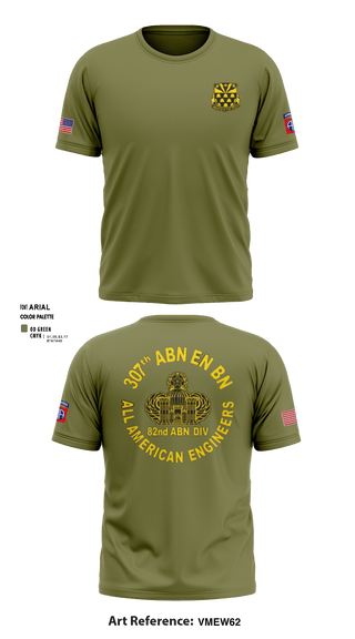 Short Sleeve Performance Shirt, 307th Airborne Engineers Battalion, , Teamtime, Team time, sublimation, custom sports apparel, team uniforms, spirit wear, spiritwear, sports uniforms, custom shirts, team store, custom team store, fundraiser sports, apparel fundraiser