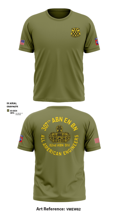 307th Airborne Engineers Battalion 33319086 Short Sleeve Performance Shirt - 2