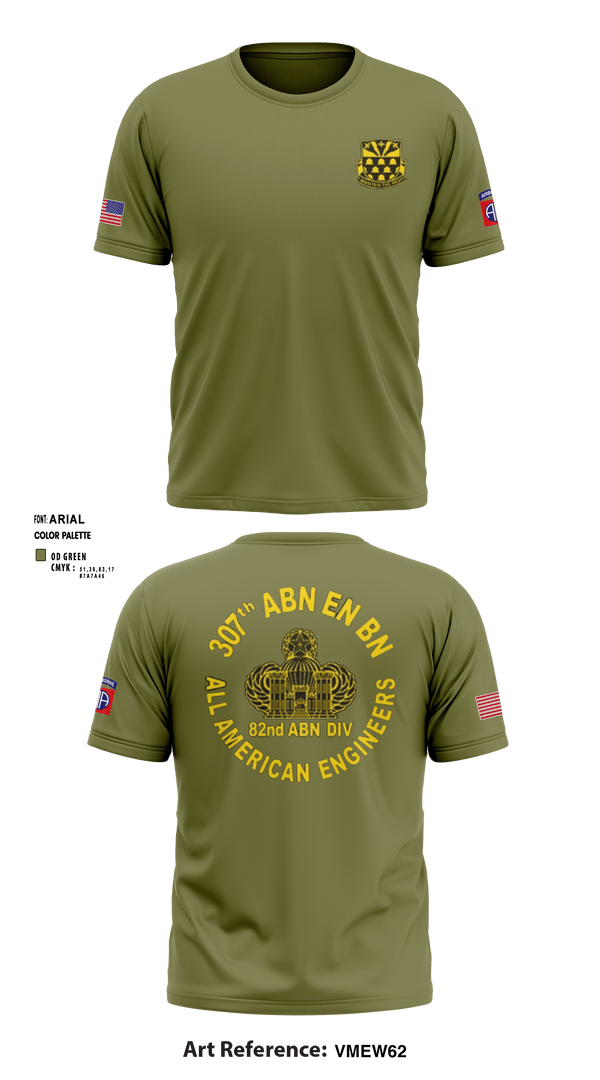 Short Sleeve Performance Shirt, 307th Airborne Engineers Battalion, , Teamtime, Team time, sublimation, custom sports apparel, team uniforms, spirit wear, spiritwear, sports uniforms, custom shirts, team store, custom team store, fundraiser sports, apparel fundraiser