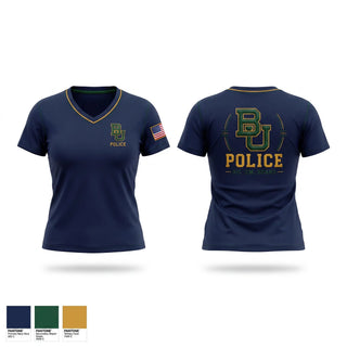 Womens Short Sleeve Vneck Shirt, Baylor University Police Department, Police, Teamtime, Team time, sublimation, custom sports apparel, team uniforms, spirit wear, spiritwear, sports uniforms, custom shirts, team store, custom team store, fundraiser sports, apparel fundraiser