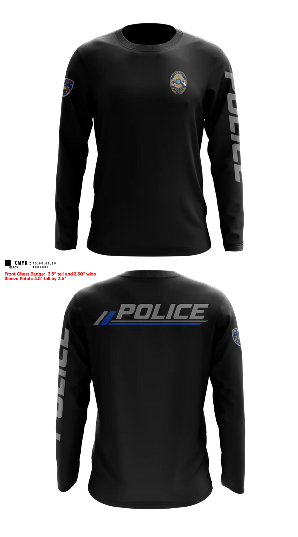 Long Sleeve Performance Shirt, GENERIC TEXAS POLICE OFFICER, Police, Teamtime, Team time, sublimation, custom sports apparel, team uniforms, spirit wear, spiritwear, sports uniforms, custom shirts, team store, custom team store, fundraiser sports, apparel fundraiser