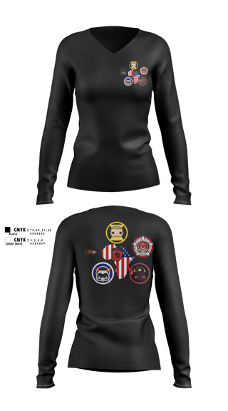 Womens Long Sleeve Vneck Shirt, IO J39, Army, Teamtime, Team time, sublimation, custom sports apparel, team uniforms, spirit wear, spiritwear, sports uniforms, custom shirts, team store, custom team store, fundraiser sports, apparel fundraiser