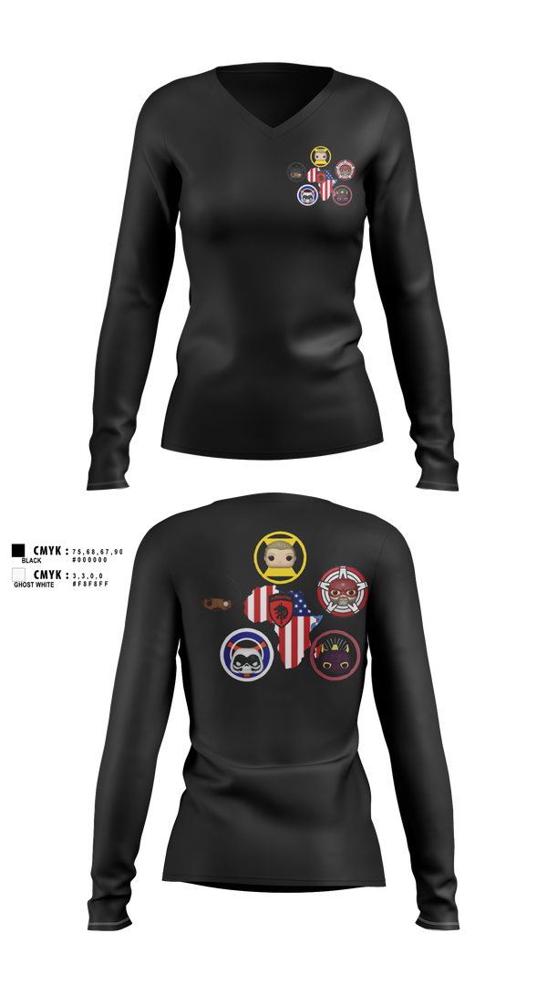Womens Long Sleeve Vneck Shirt, IO J39, Army, Teamtime, Team time, sublimation, custom sports apparel, team uniforms, spirit wear, spiritwear, sports uniforms, custom shirts, team store, custom team store, fundraiser sports, apparel fundraiser