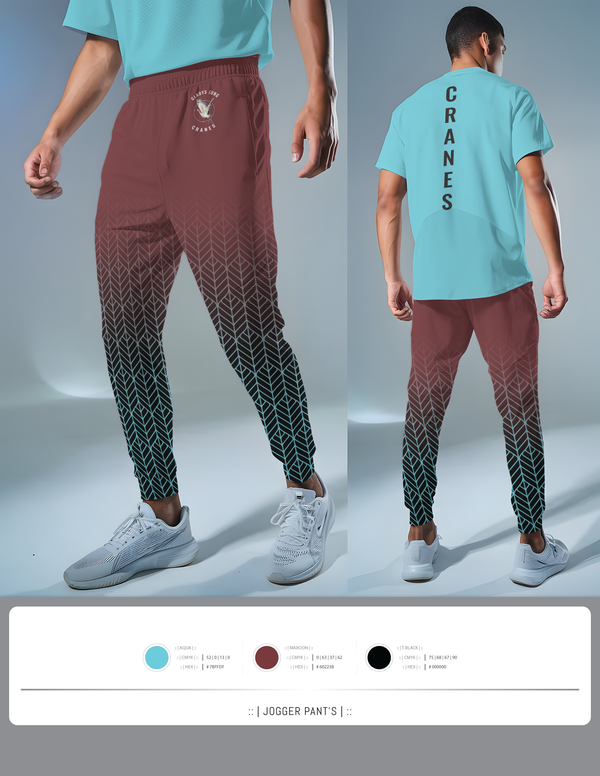 Joggers, Cranes, Spirit Store, Teamtime, Team time, sublimation, custom sports apparel, team uniforms, spirit wear, spiritwear, sports uniforms, custom shirts, team store, custom team store, fundraiser sports, apparel fundraiser