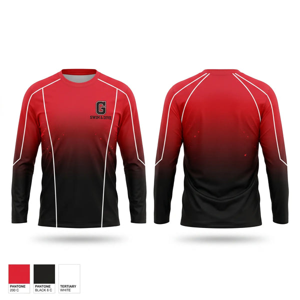 Long Sleeve Performance Shirt, Glenwood High School Swimming, Swimming, Teamtime, Team time, sublimation, custom sports apparel, team uniforms, spirit wear, spiritwear, sports uniforms, custom shirts, team store, custom team store, fundraiser sports, apparel fundraiser