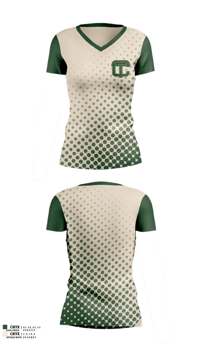 Cass Tech Girls Varsity Tennis Women's Short Sleeve V-neck Shirt - 1