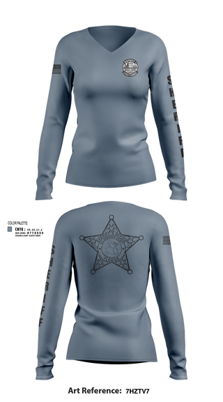Womens Long Sleeve Vneck Shirt, District I Street Crimes, Police, Teamtime, Team time, sublimation, custom sports apparel, team uniforms, spirit wear, spiritwear, sports uniforms, custom shirts, team store, custom team store, fundraiser sports, apparel fundraiser