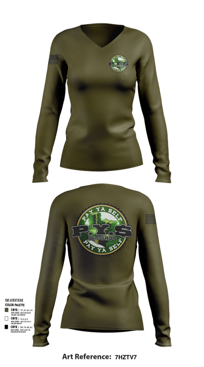 PAY YA SELF 50021856 Women's Long Sleeve V-neck Shirt - 2