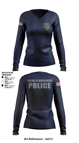 Village of Mamaroneck Women's Long Sleeve V-neck Shirt - 22