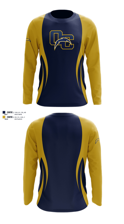 Oakmont chargers 45930707 Long Sleeve Performance Shirt 1