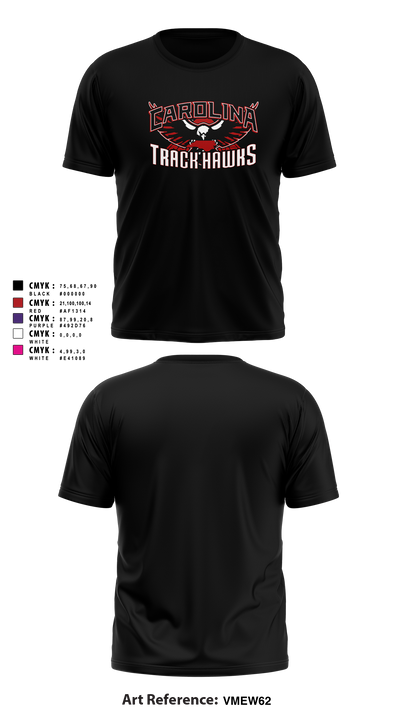 Carolina Track Hawks Short Sleeve Performance Shirt - 19