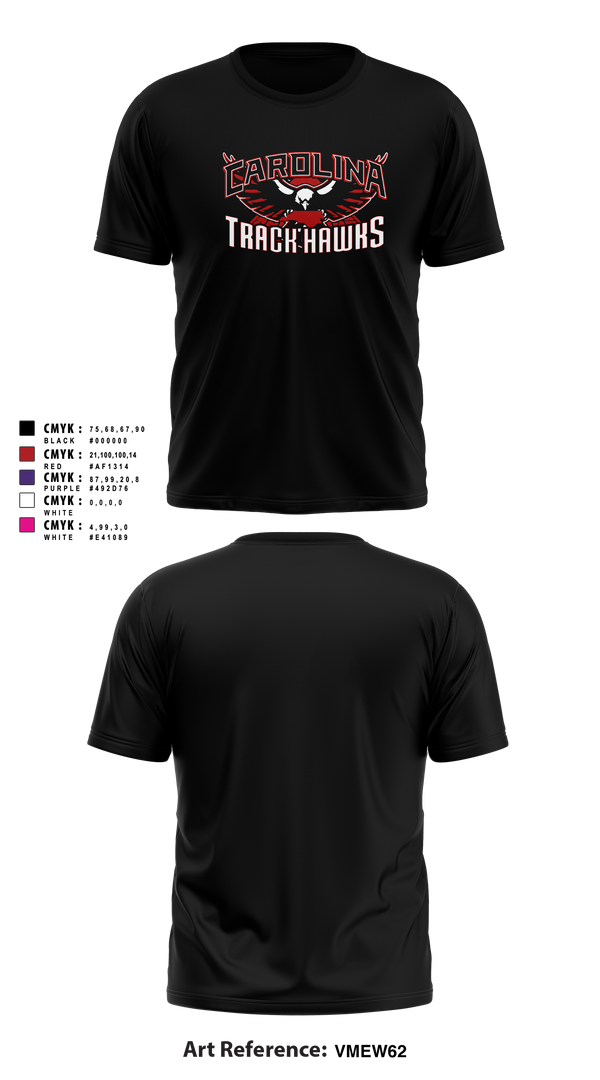 Carolina Track Hawks Short Sleeve Performance Shirt - 19
