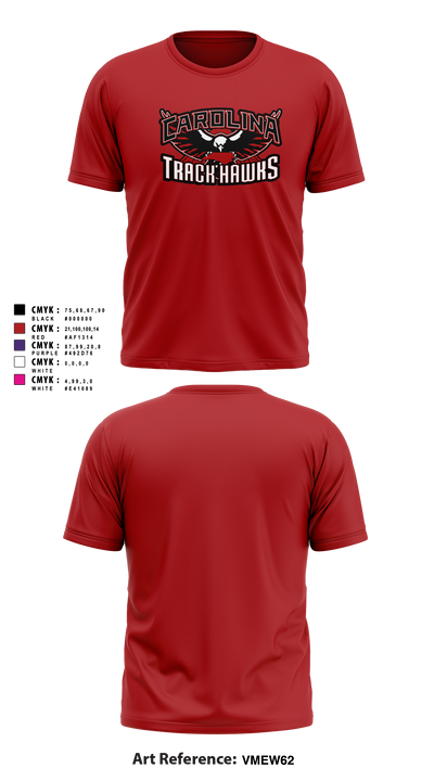 Carolina Track Hawks Short Sleeve Performance Shirt - 20
