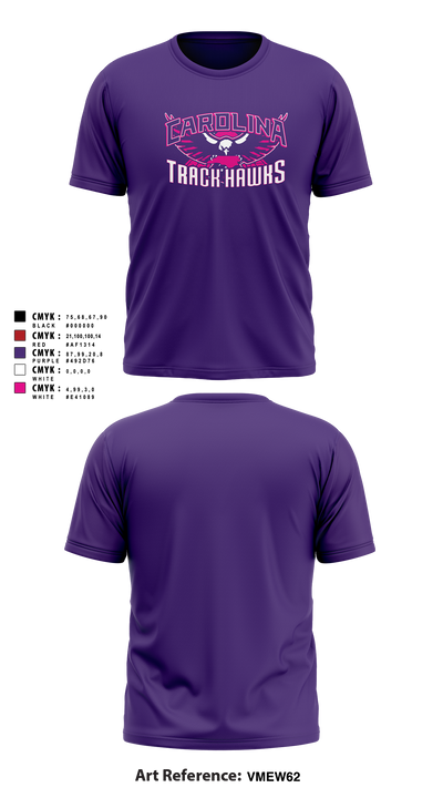 Carolina Track Hawks Short Sleeve Performance Shirt - 21